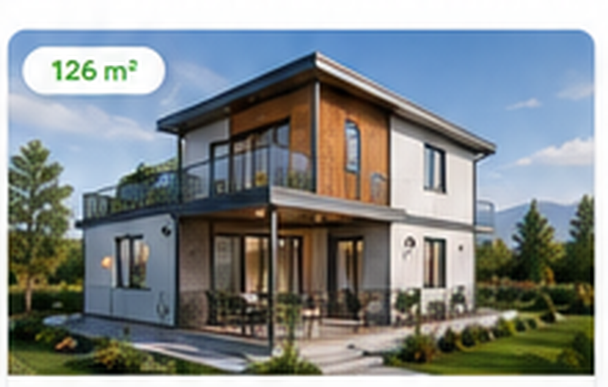 128 m² İki Katlı Prefabrik Ev
